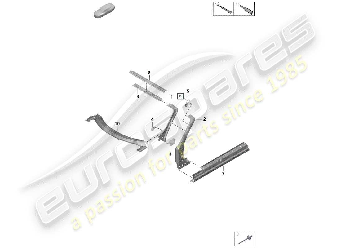 VIEW PARTS DIAGRAMS FROM THE PORSCHE BOXSTER PARTS CATALOGUE a part diagram from the porsche boxster parts catalogue