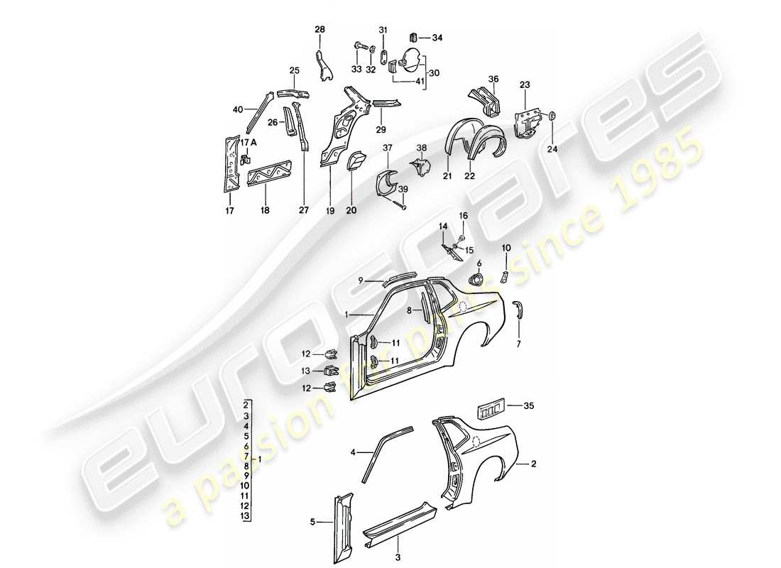 a part diagram from the porsche 944 parts catalogue
