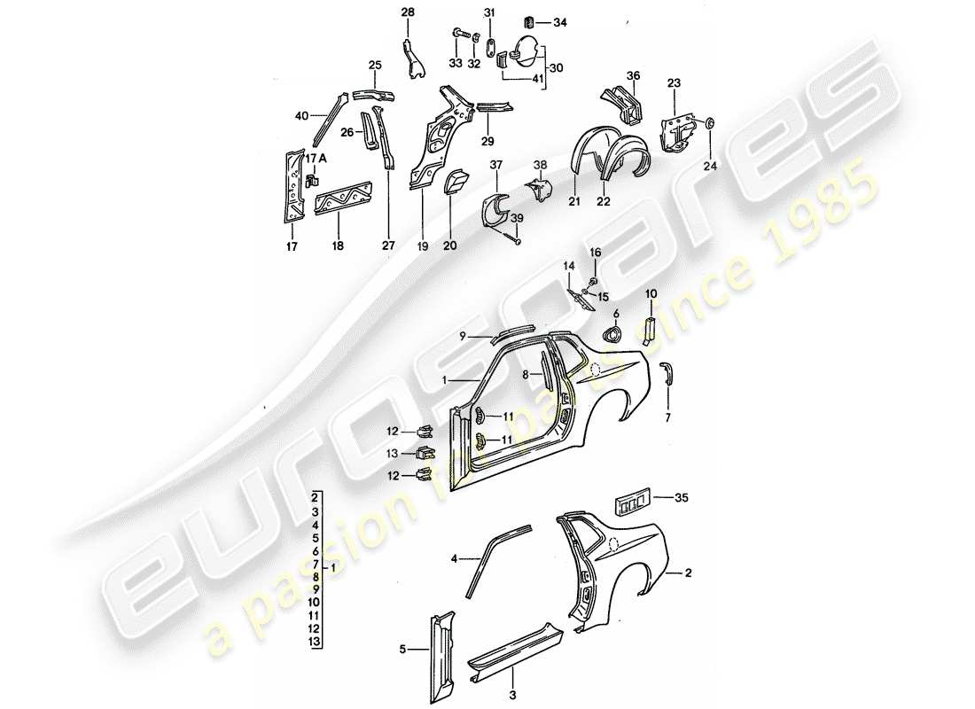a part diagram from the porsche 944 parts catalogue