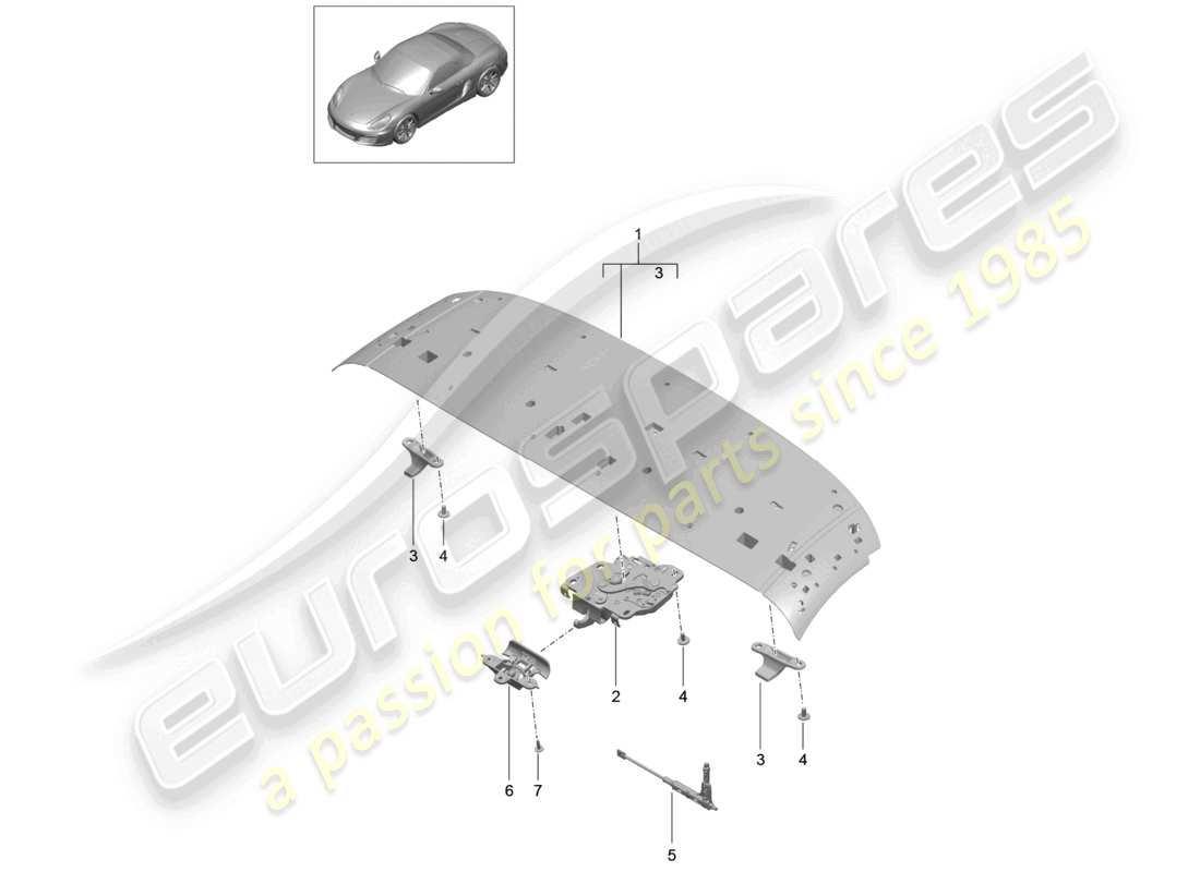 a part diagram from the porsche 2012 (981 boxster) parts catalogue