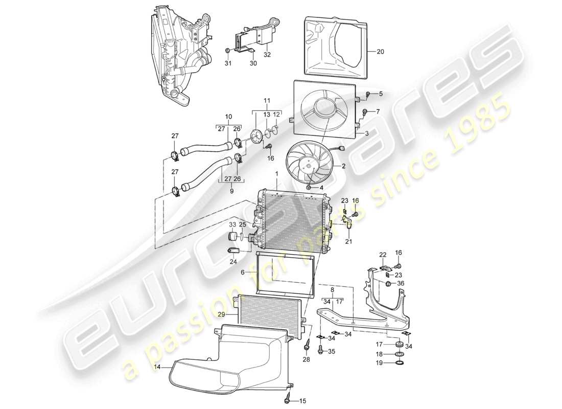 a part diagram from the porsche 2006 (987 cayman) parts catalogue