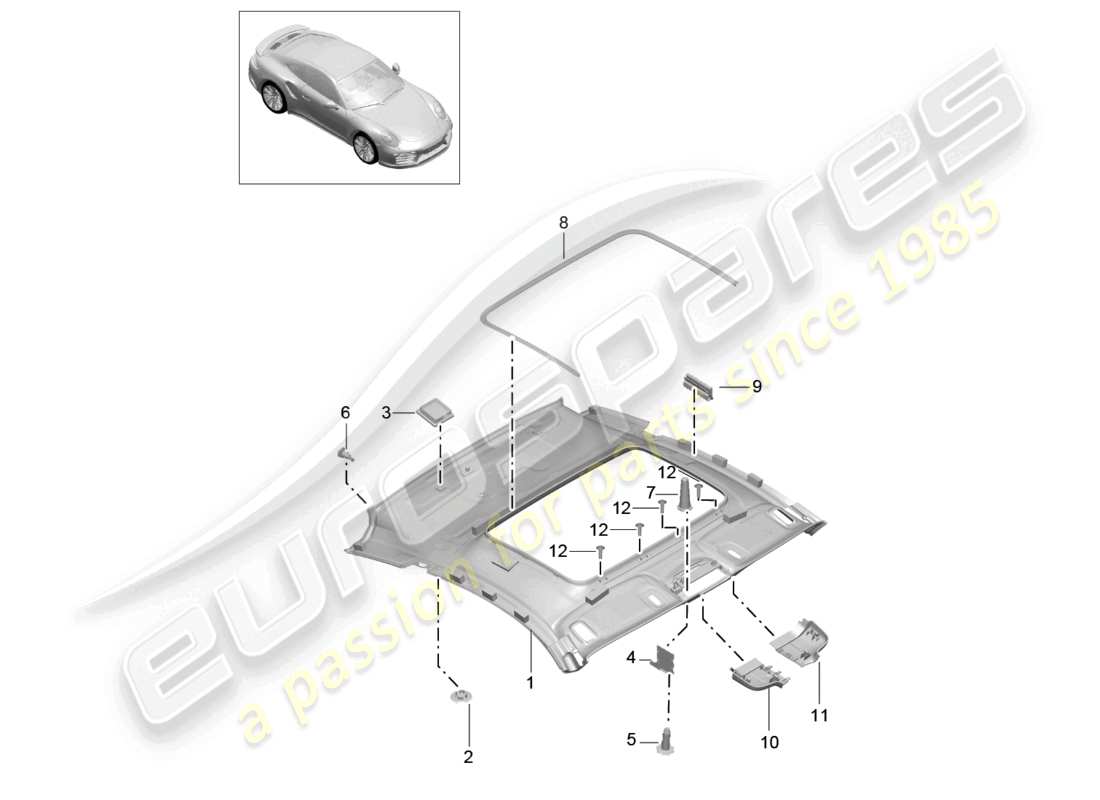 a part diagram from the porsche 991 parts catalogue
