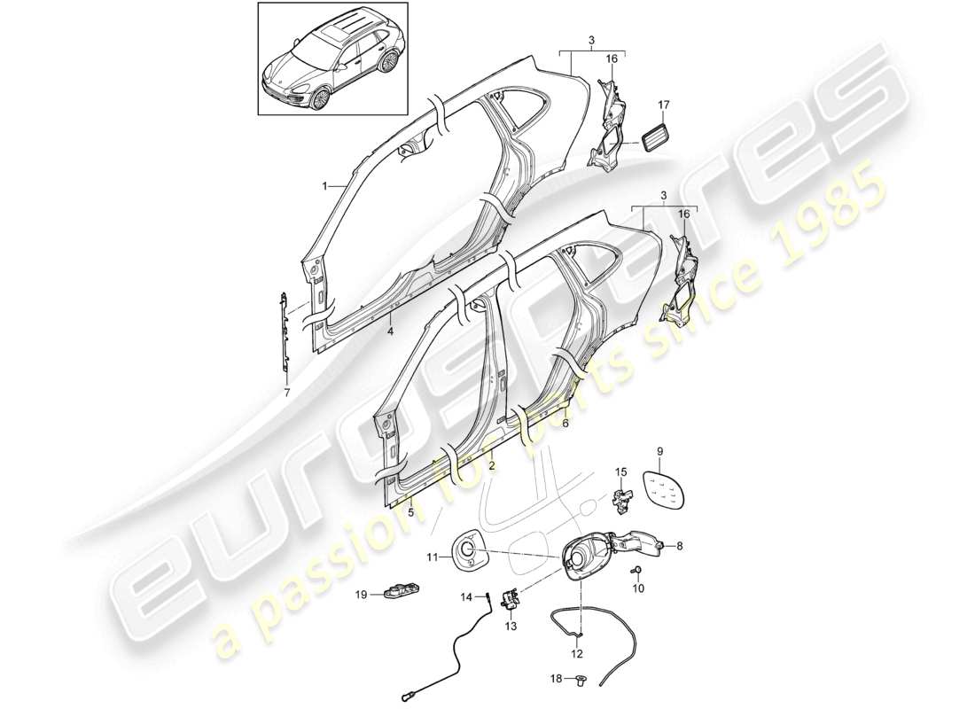 a part diagram from the porsche 2015 (cayenne e2 92a) parts catalogue