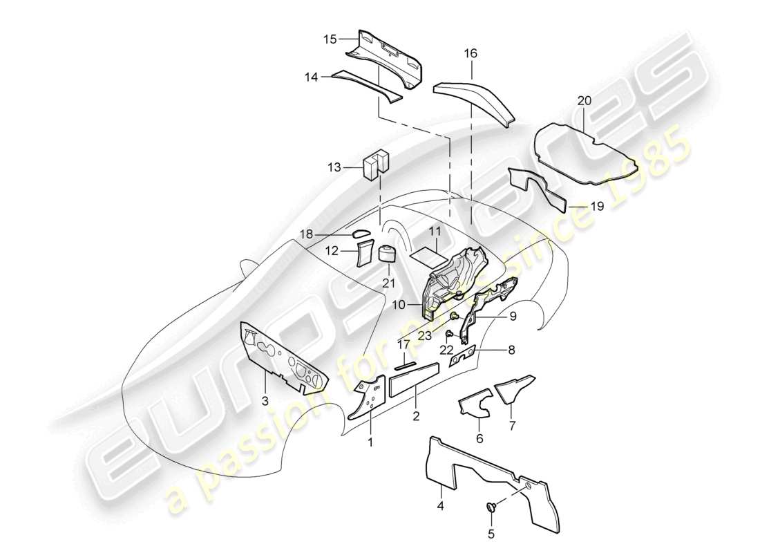 a part diagram from the porsche 2008 (987 boxster) parts catalogue