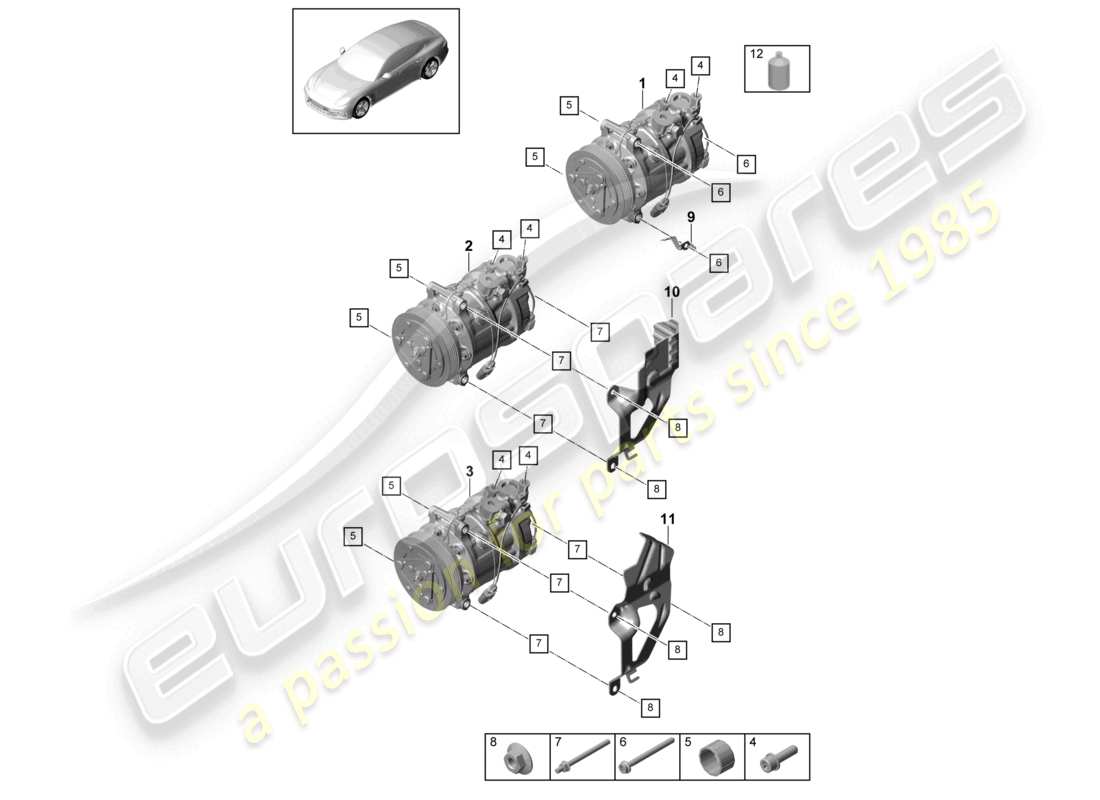 a part diagram from the porsche panamera parts catalogue