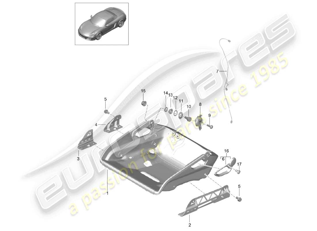 a part diagram from the porsche boxster parts catalogue