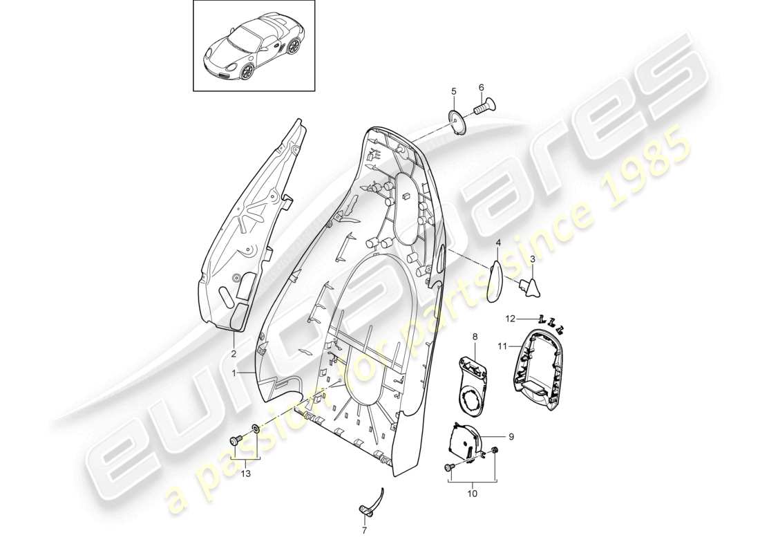a part diagram from the porsche boxster parts catalogue