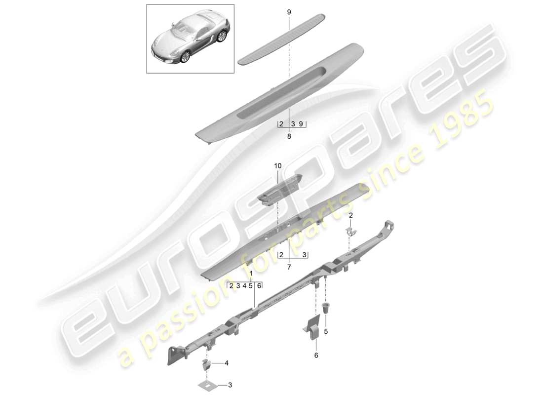 a part diagram from the porsche 2012 (981 boxster) parts catalogue