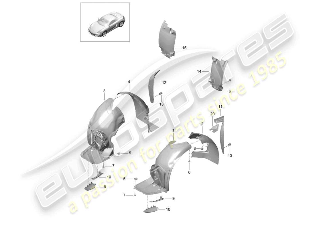 a part diagram from the porsche 2012 (981 boxster) parts catalogue