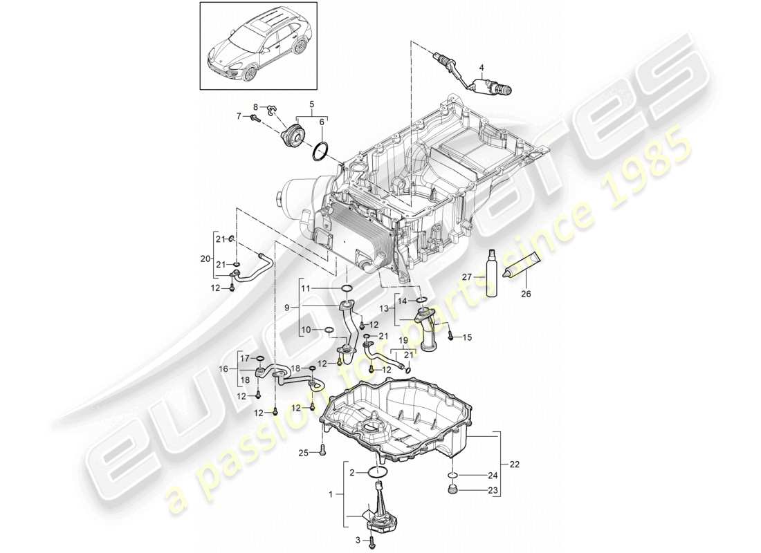 a part diagram from the porsche 2015 (cayenne e2 92a) parts catalogue