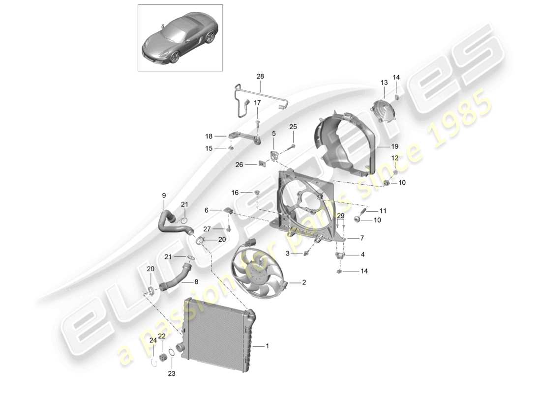 VIEW PARTS DIAGRAMS FROM THE PORSCHE BOXSTER PARTS CATALOGUE a part diagram from the porsche boxster parts catalogue
