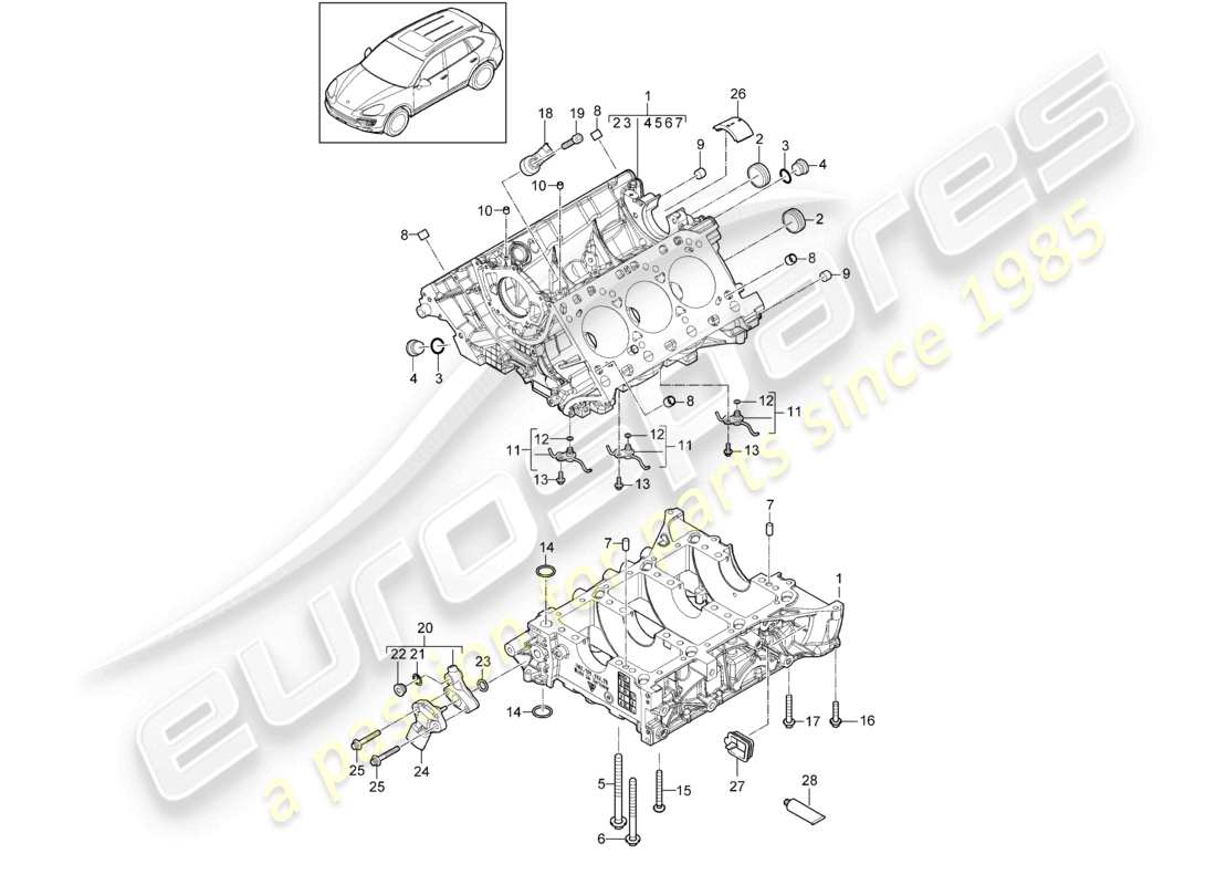 a part diagram from the porsche cayenne parts catalogue