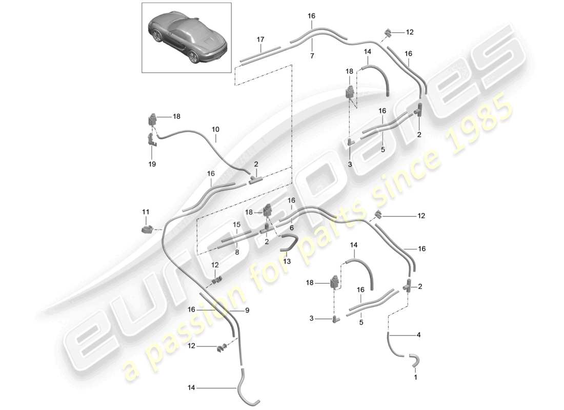 a part diagram from the porsche 2013 (981 boxster) parts catalogue