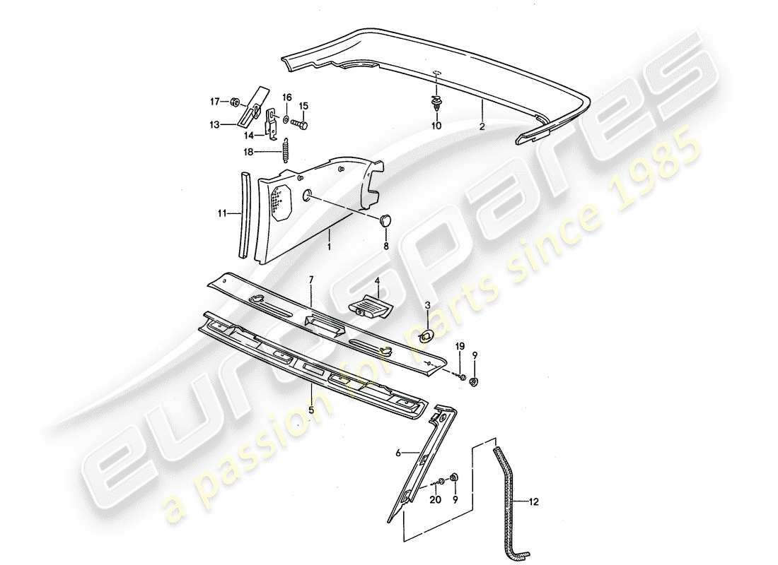 a part diagram from the porsche 968 parts catalogue