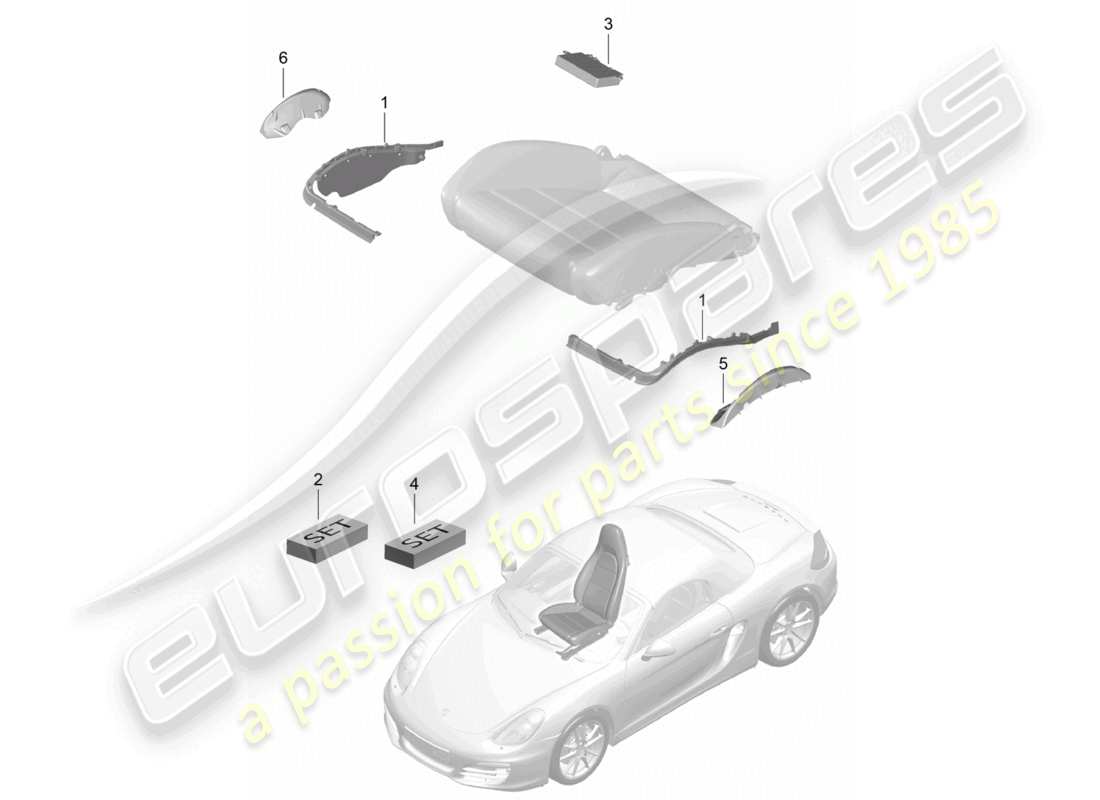 a part diagram from the porsche 2013 (981 boxster) parts catalogue