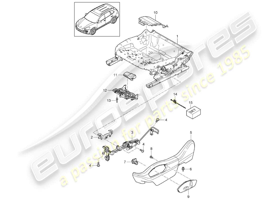 a part diagram from the porsche 2016 (cayenne e2 92a) parts catalogue