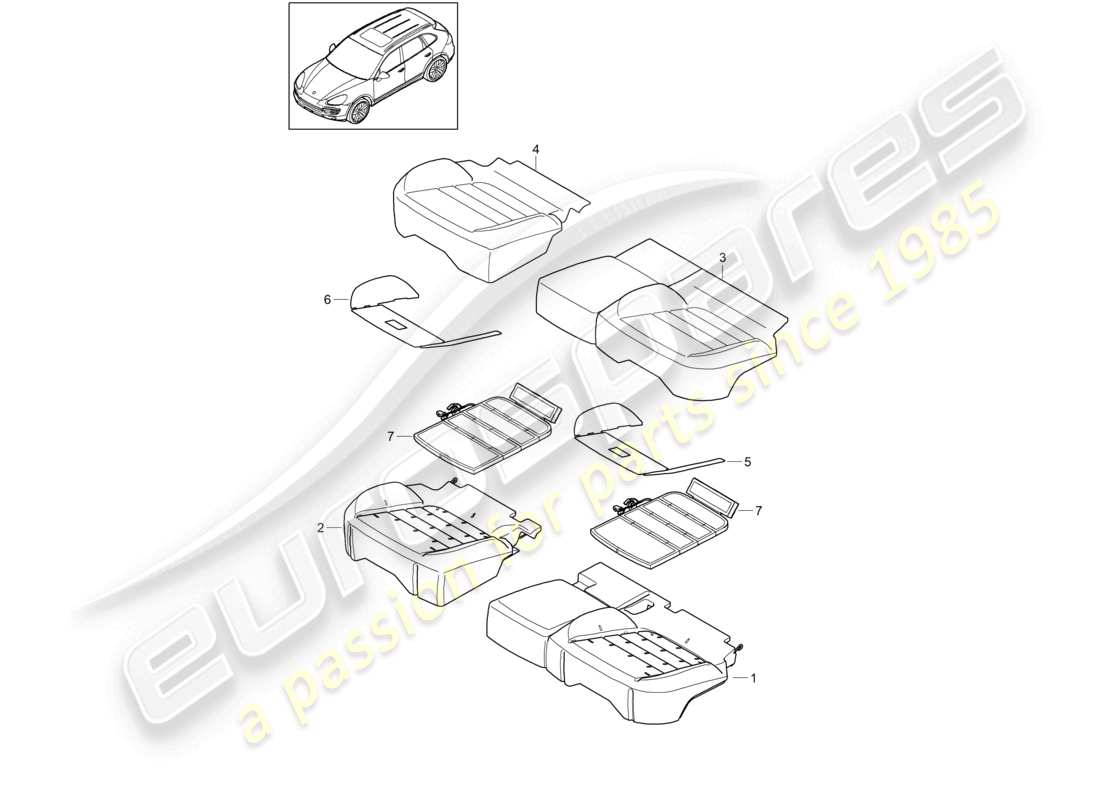 a part diagram from the porsche 2012 (cayenne e2 92a) parts catalogue