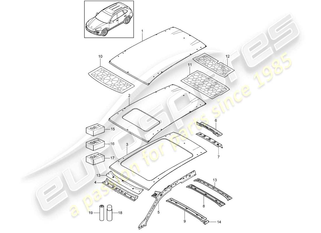 a part diagram from the porsche 2018 (cayenne e2 92a) parts catalogue
