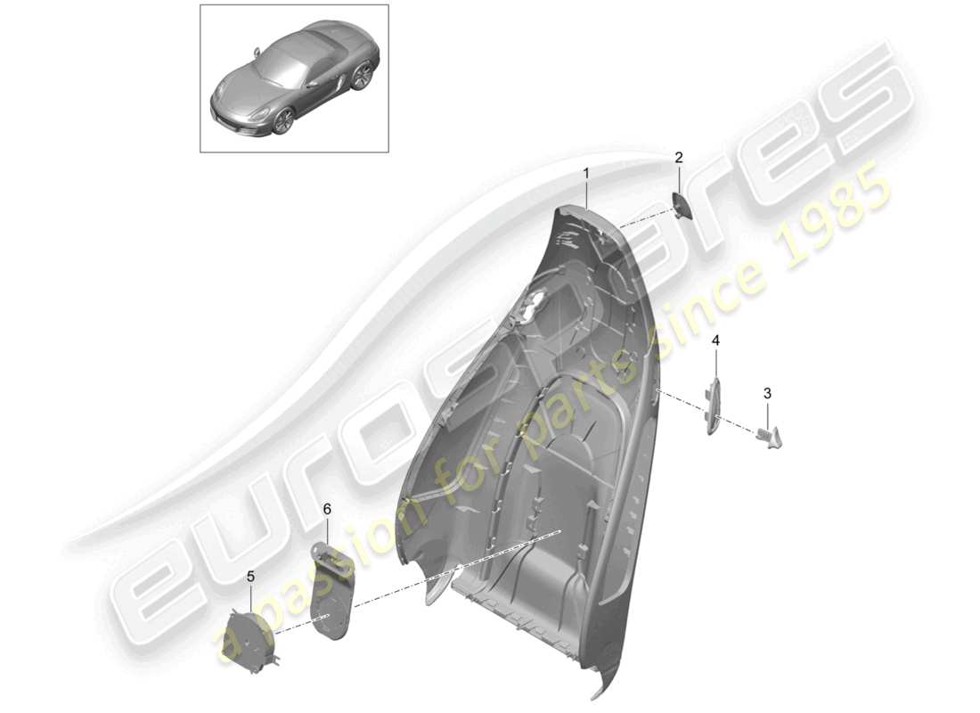 a part diagram from the porsche 2012 (981 boxster) parts catalogue