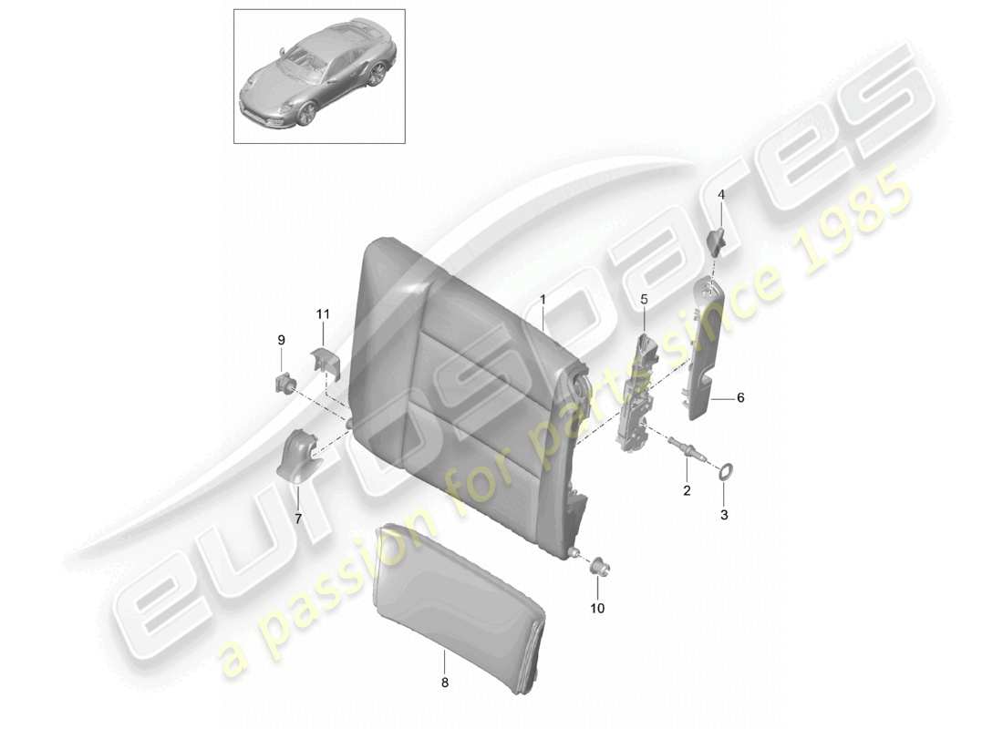 a part diagram from the porsche 991 parts catalogue
