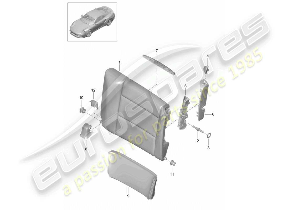 a part diagram from the porsche 2014 (991-1 turbo) parts catalogue