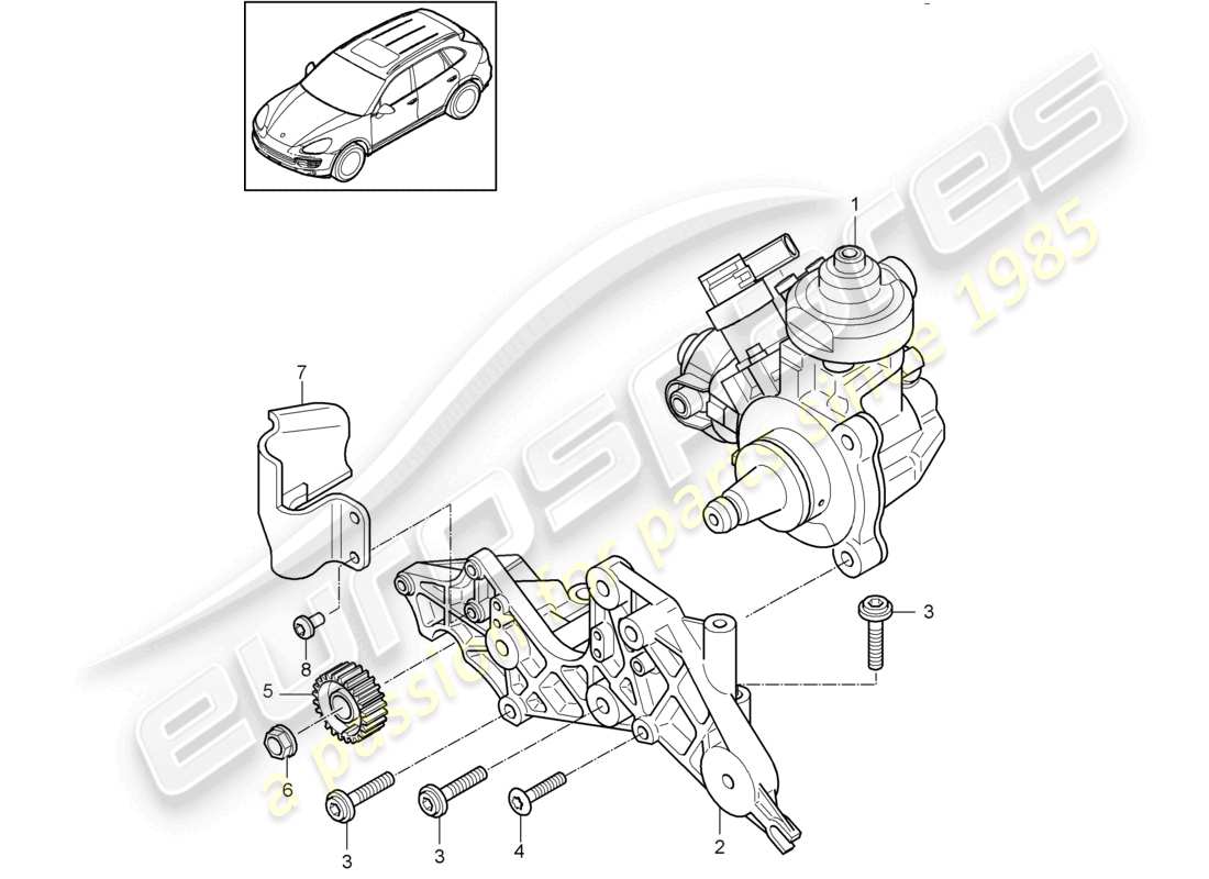 a part diagram from the porsche 2017 (cayenne e2 92a) parts catalogue