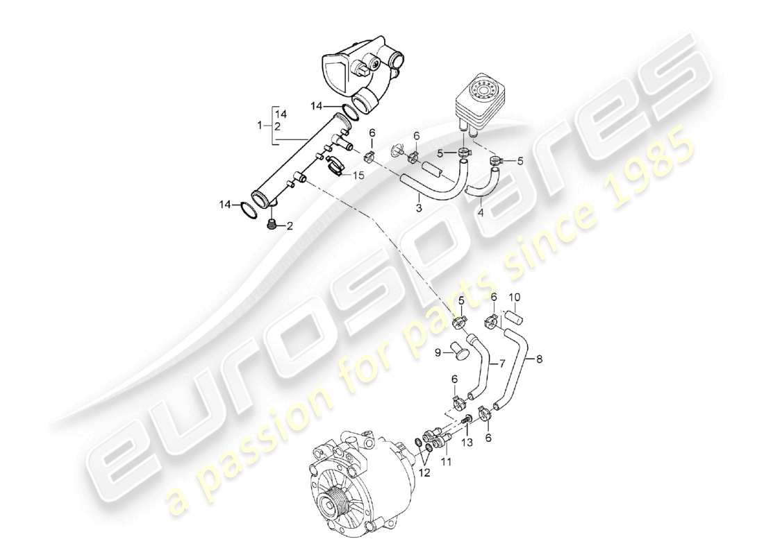 a part diagram from the porsche 2005 (cayenne e1 9pa) parts catalogue