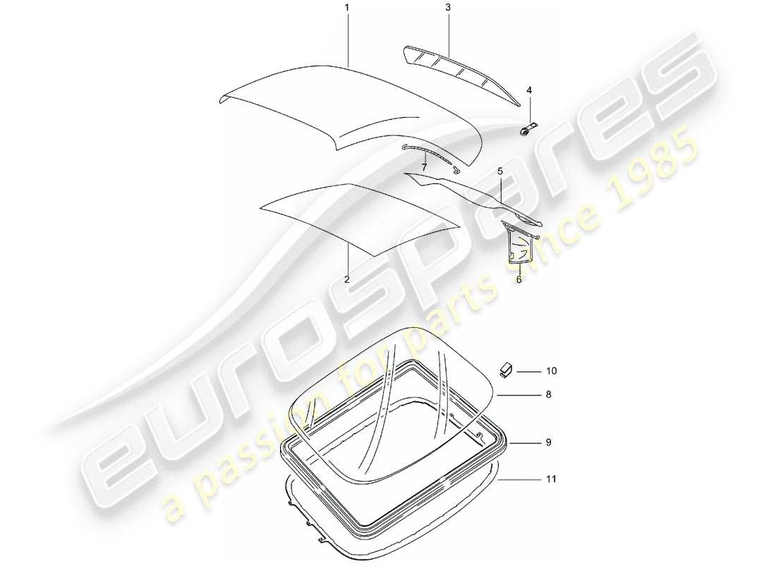 a part diagram from the porsche 2001 (996) parts catalogue