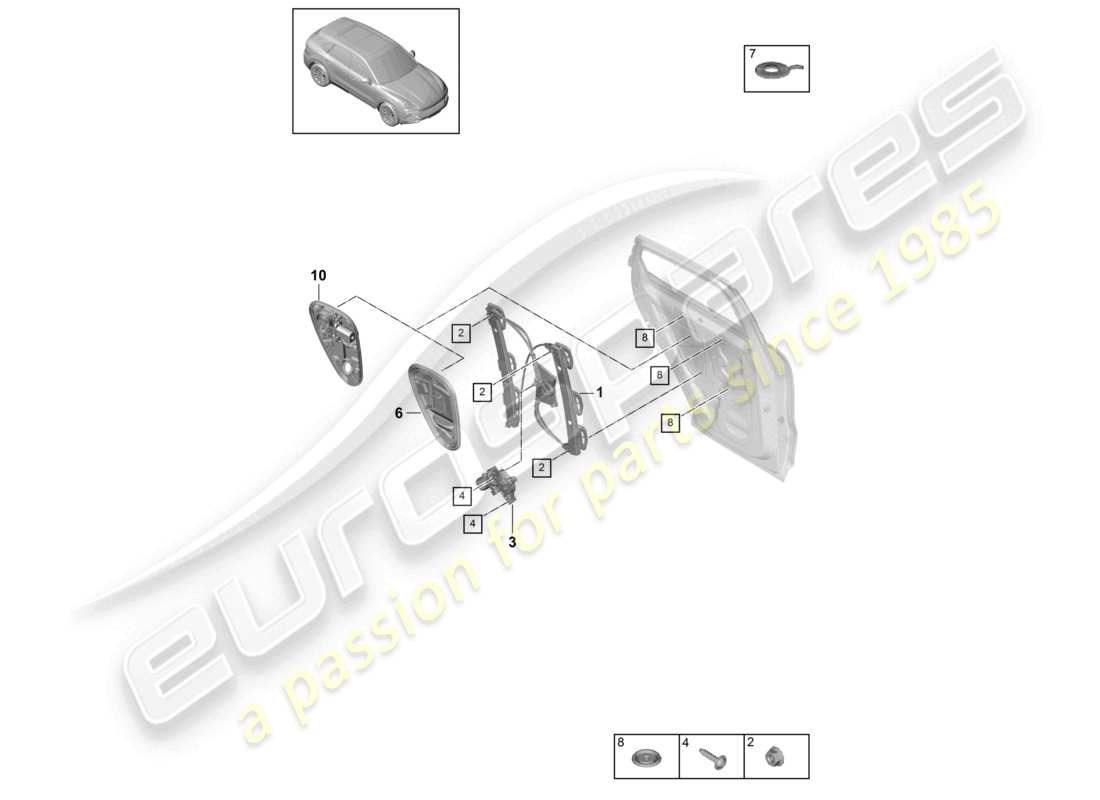 a part diagram from the porsche cayenne parts catalogue