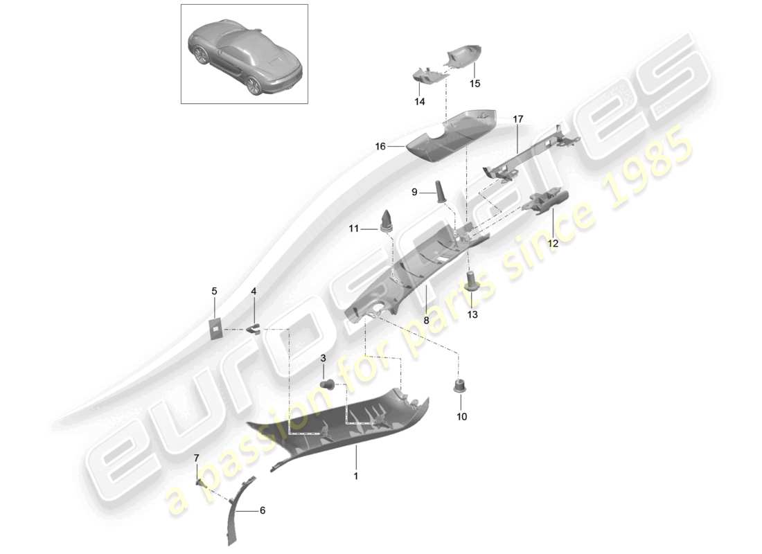 a part diagram from the porsche 2012 (981 boxster) parts catalogue