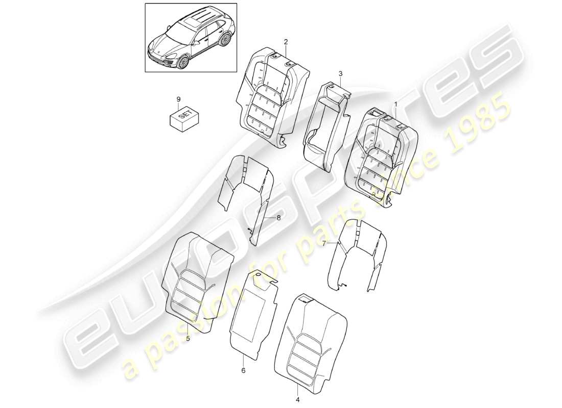 a part diagram from the porsche 2013 (cayenne e2 92a) parts catalogue