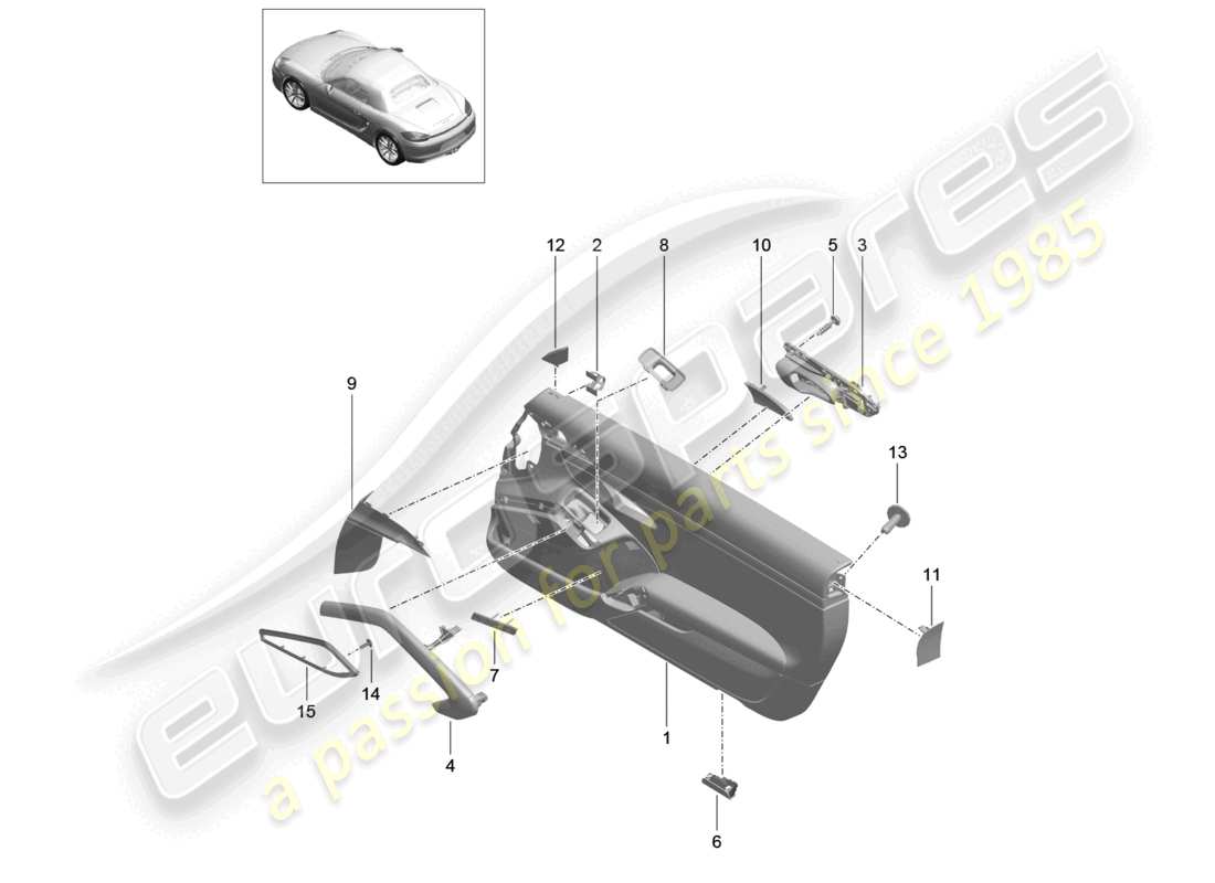a part diagram from the porsche 2015 (981 boxster) parts catalogue