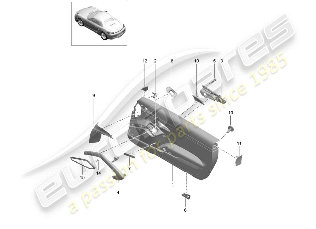 a part diagram from the porsche 2013 (981 boxster) parts catalogue