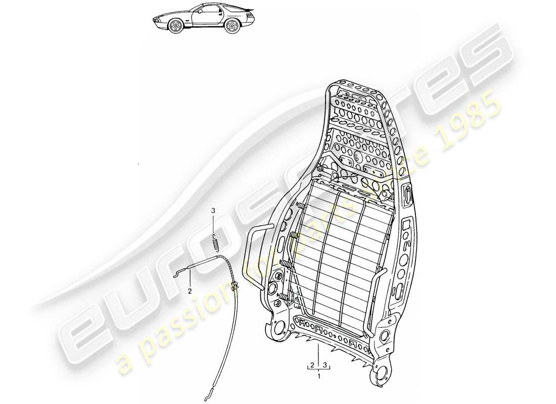 a part diagram from the porsche 1995 (seats for 944/968/911/928) parts catalogue