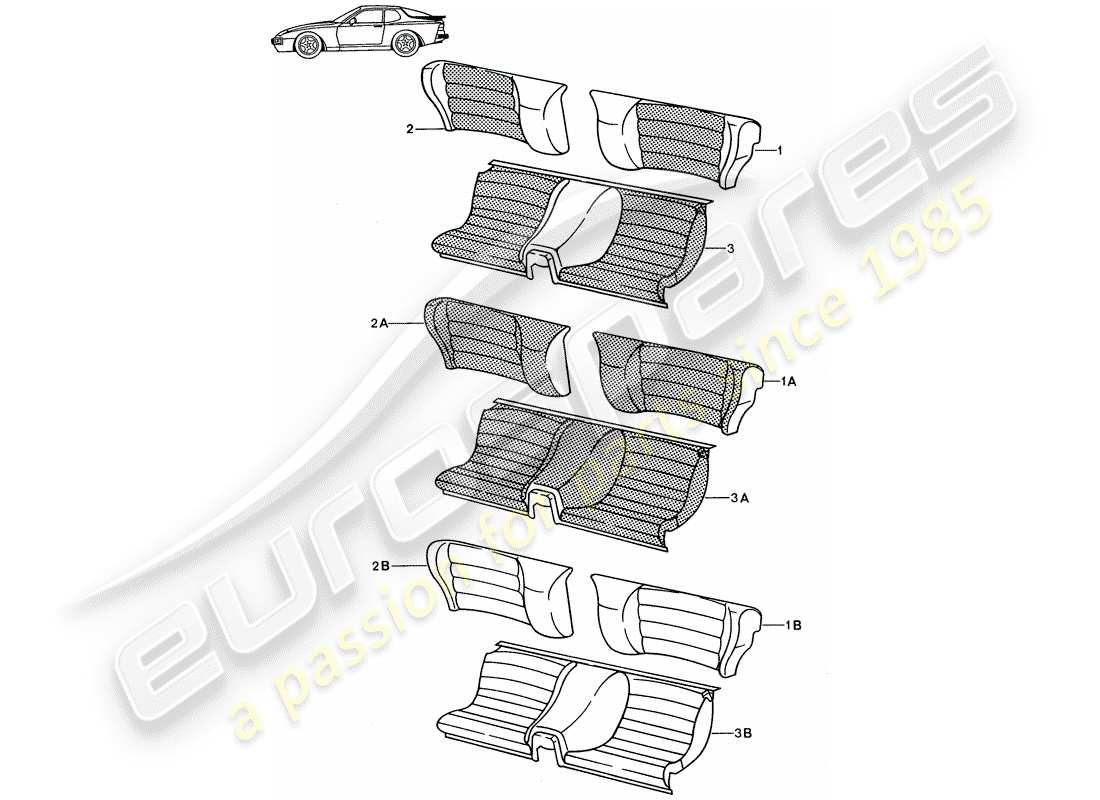 a part diagram from the porsche accessories and tequipment parts catalogue