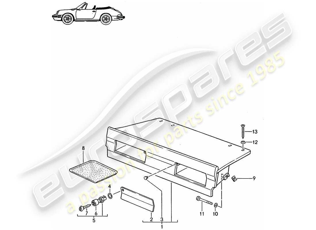 a part diagram from the porsche 1997 (seats for 944/968/911/928) parts catalogue