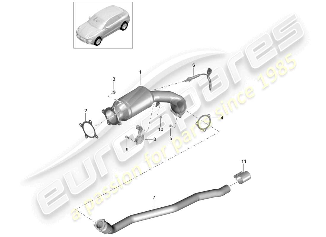 VIEW PARTS DIAGRAMS FROM THE PORSCHE MACAN PARTS CATALOGUE a part diagram from the porsche macan parts catalogue