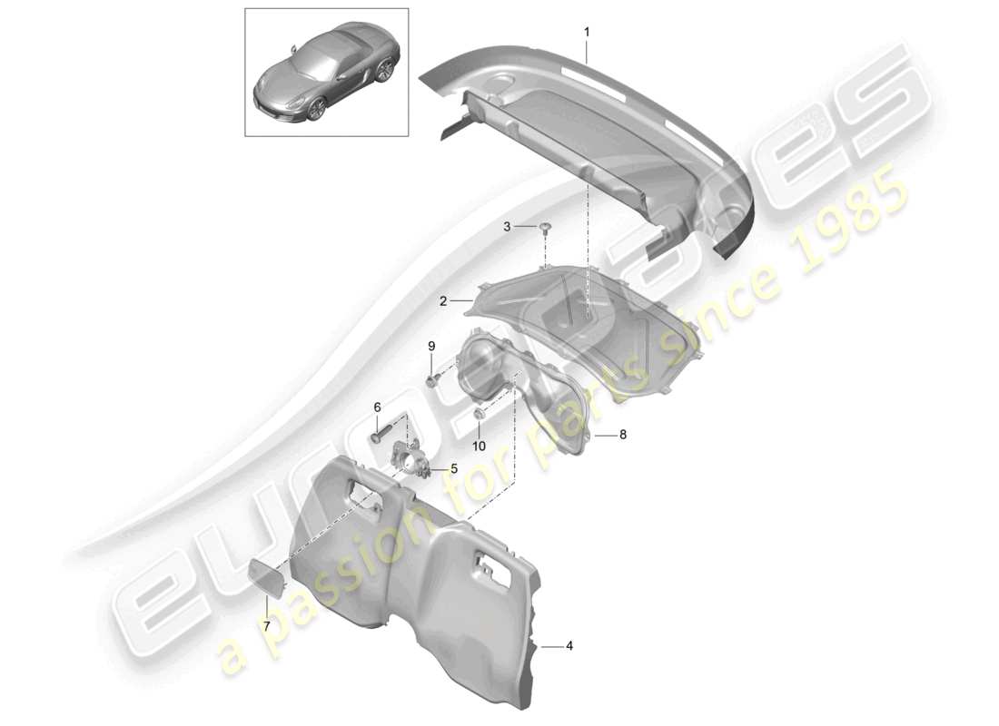 a part diagram from the porsche 2014 (981 boxster) parts catalogue