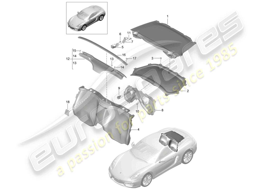a part diagram from the porsche cayman parts catalogue