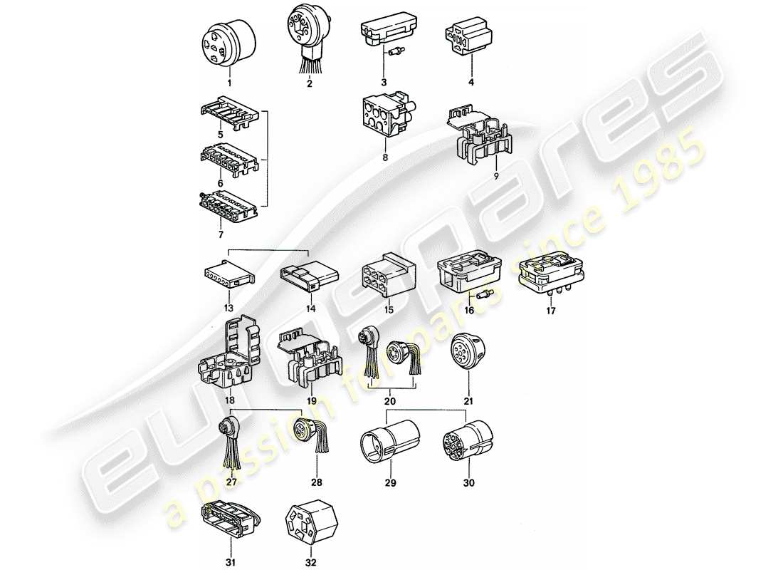 VIEW PARTS DIAGRAMS FROM THE PORSCHE 968 PARTS CATALOGUE a part diagram from the porsche 968 parts catalogue