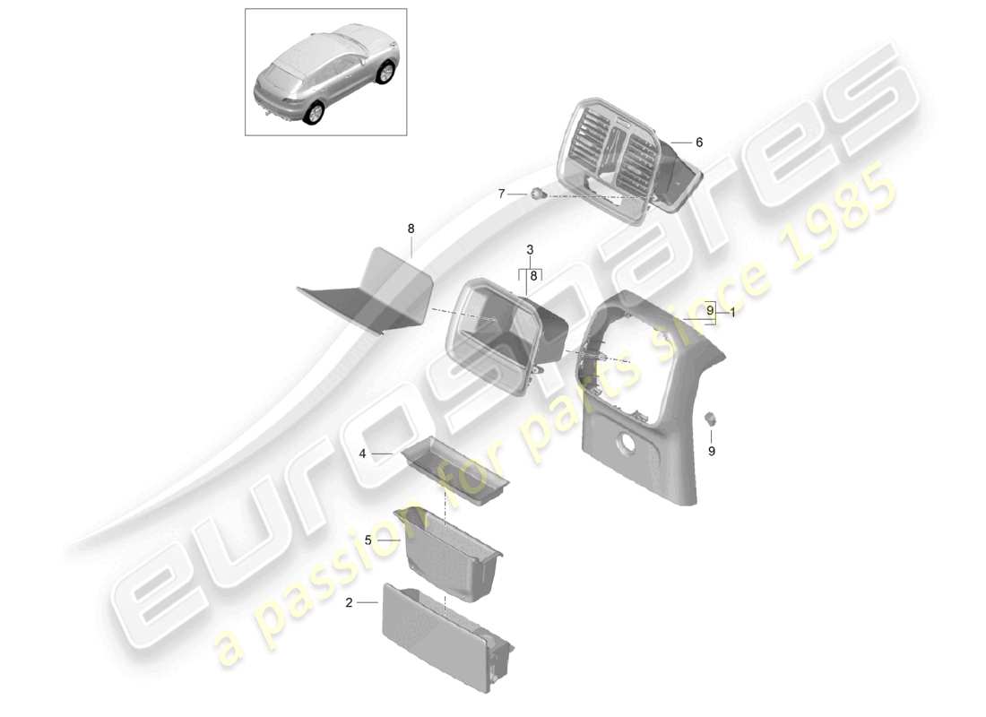 a part diagram from the porsche macan parts catalogue