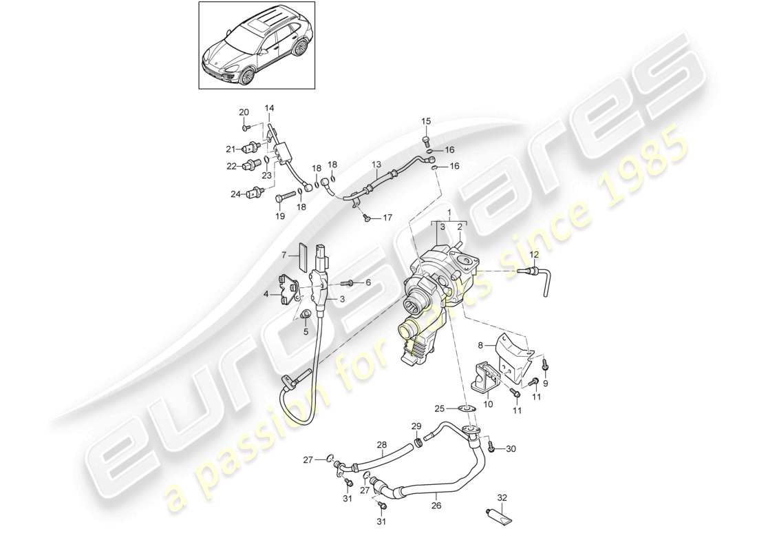 a part diagram from the porsche cayenne parts catalogue