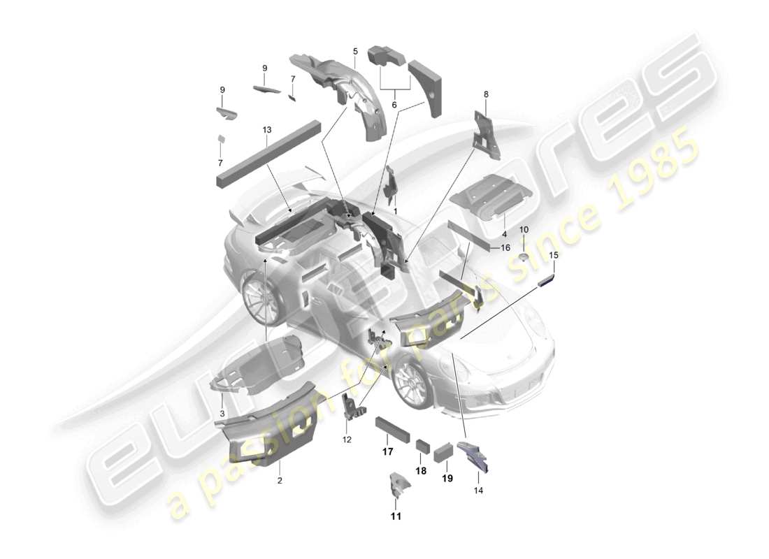a part diagram from the porsche 991 parts catalogue