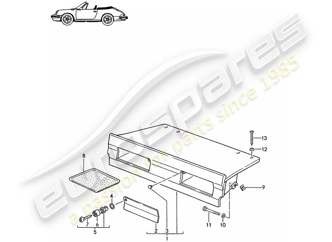 a part diagram from the porsche 1996 (seats for 944/968/911/928) parts catalogue
