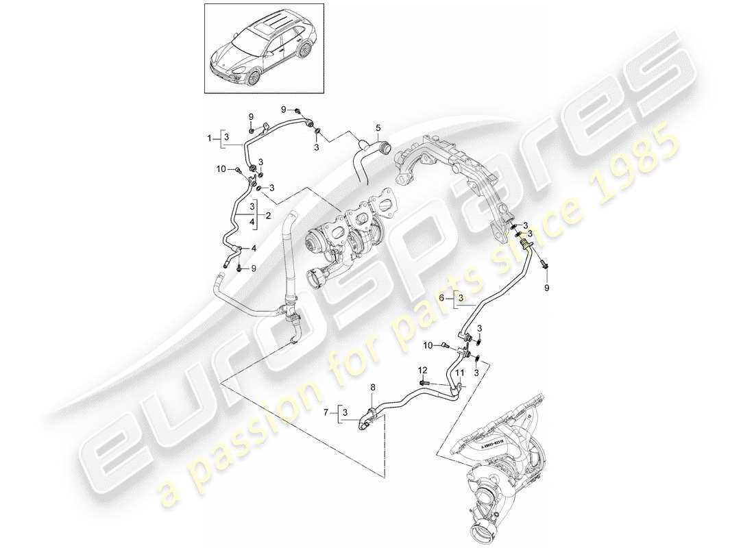 a part diagram from the porsche 2016 (cayenne e2 92a) parts catalogue