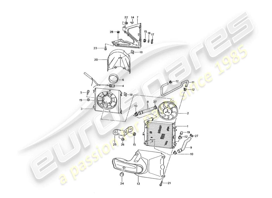 a part diagram from the porsche 2004 (986 boxster) parts catalogue