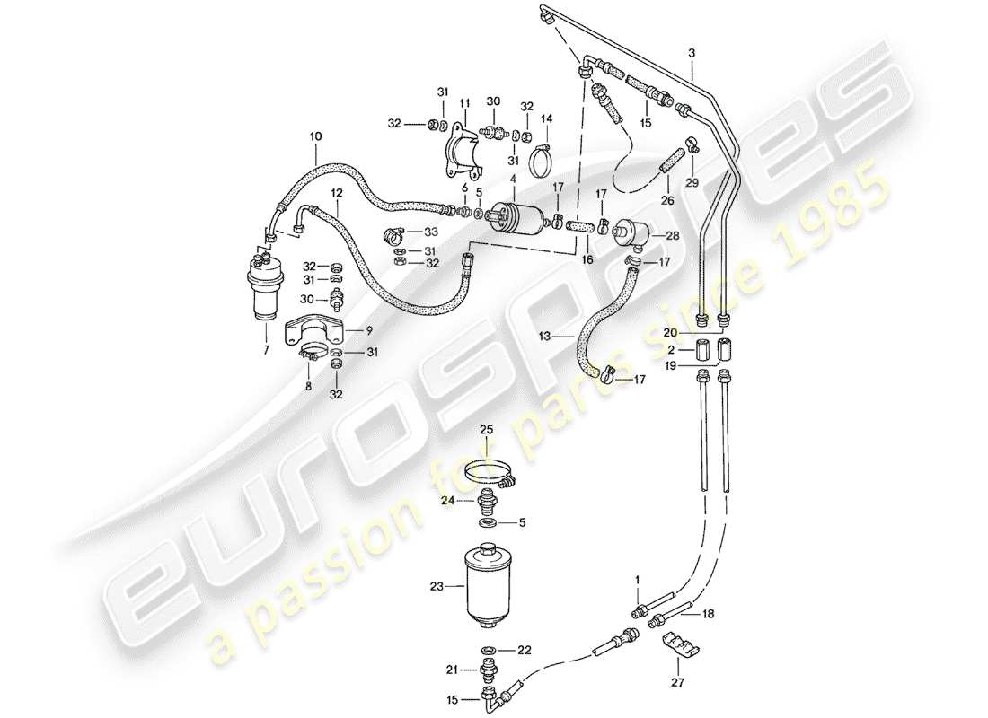 a part diagram from the porsche 924 parts catalogue