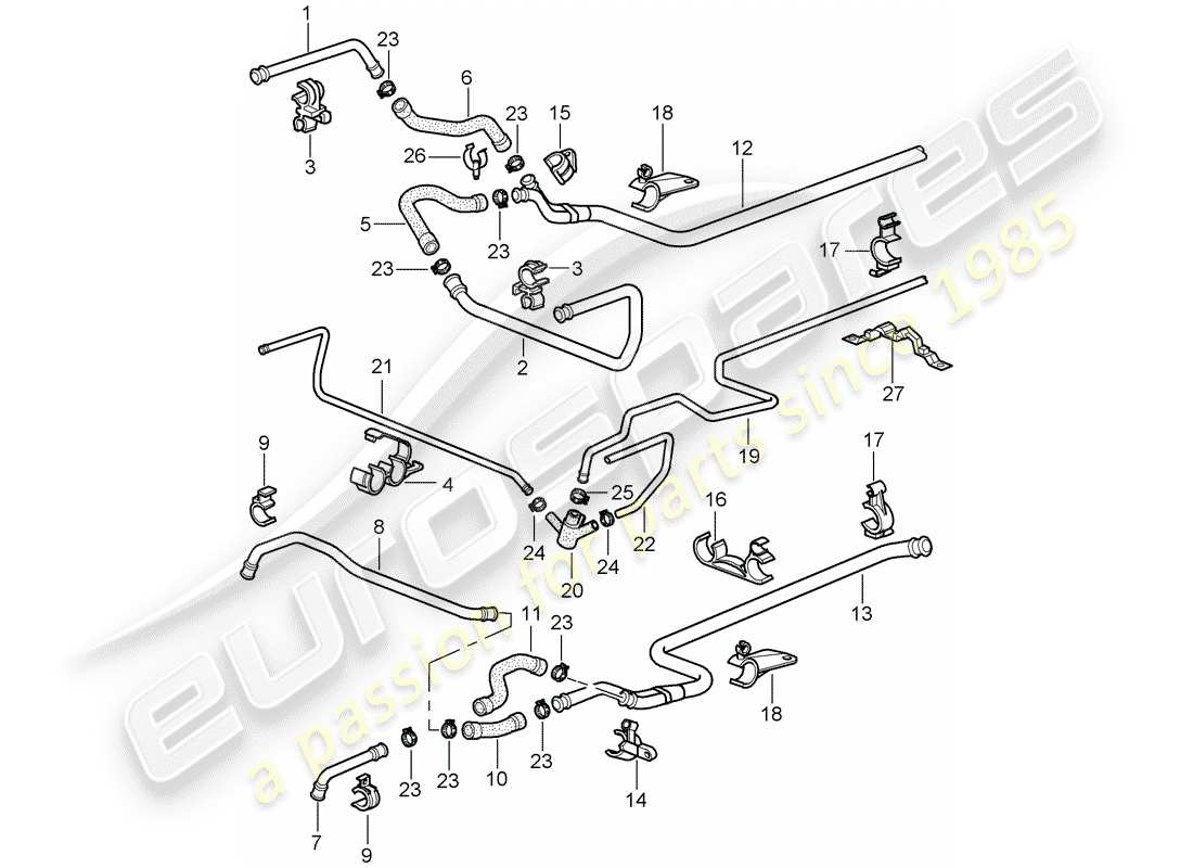 a part diagram from the porsche 996 parts catalogue