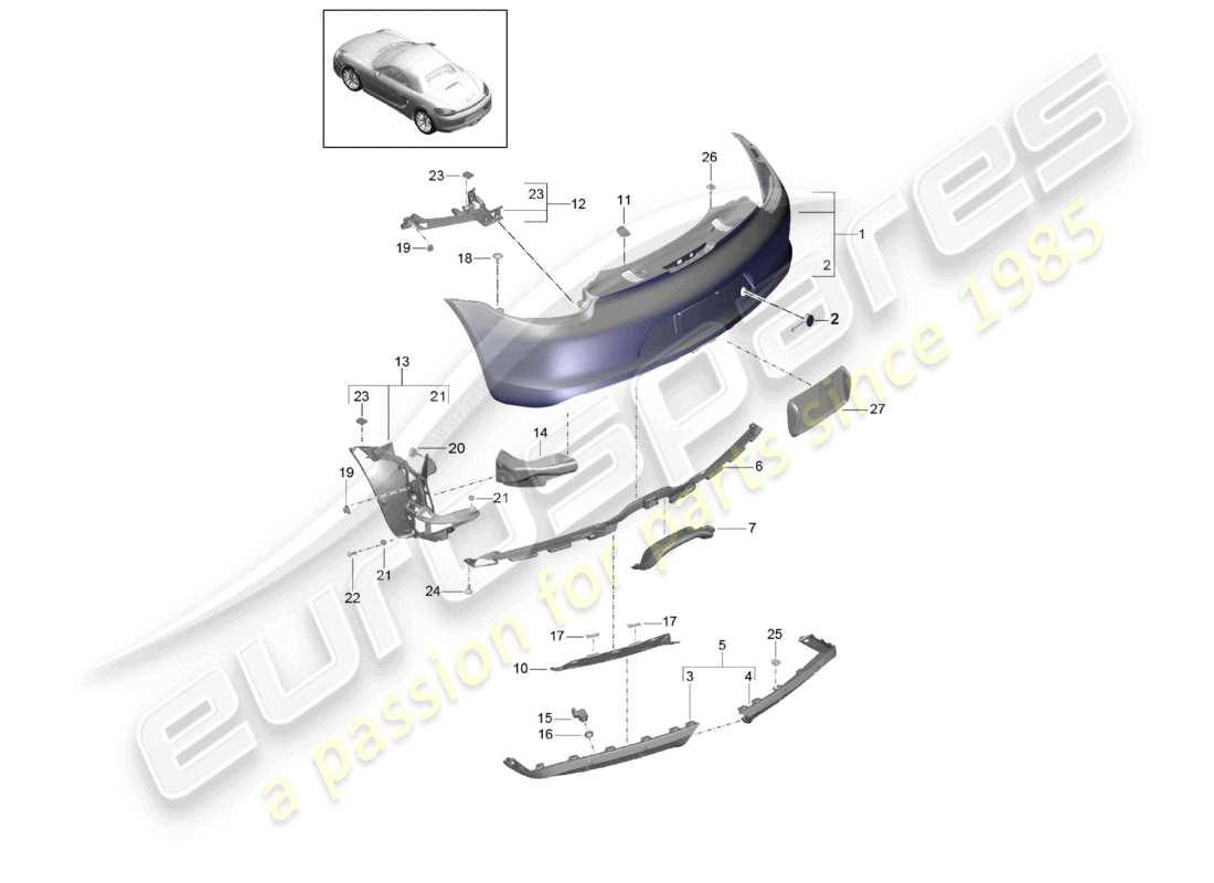a part diagram from the porsche boxster parts catalogue