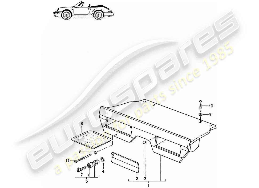a part diagram from the porsche 1987 (seats for 944/968/911/928) parts catalogue